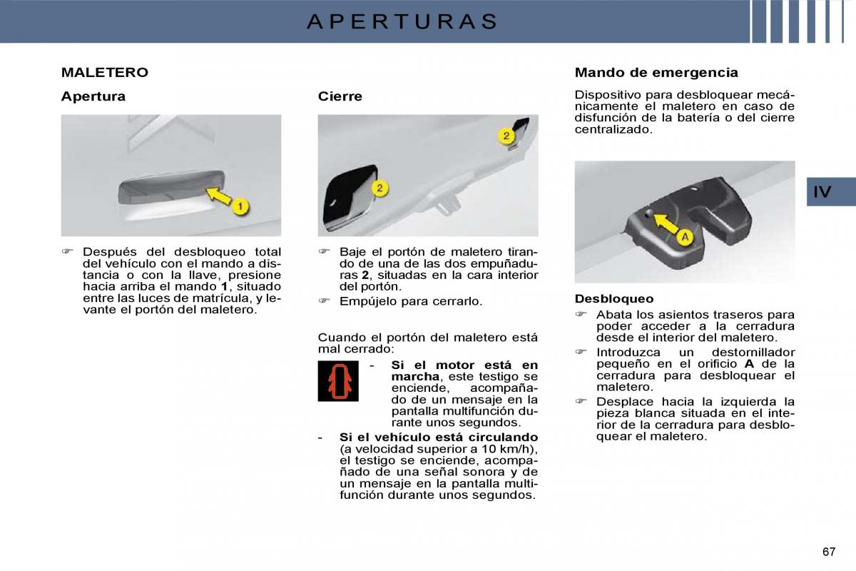 Citroen C4 I 1 owners manual manual del propietario / page 57