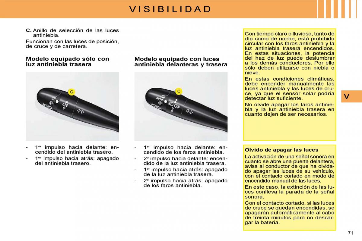 Citroen C4 I 1 owners manual manual del propietario / page 61