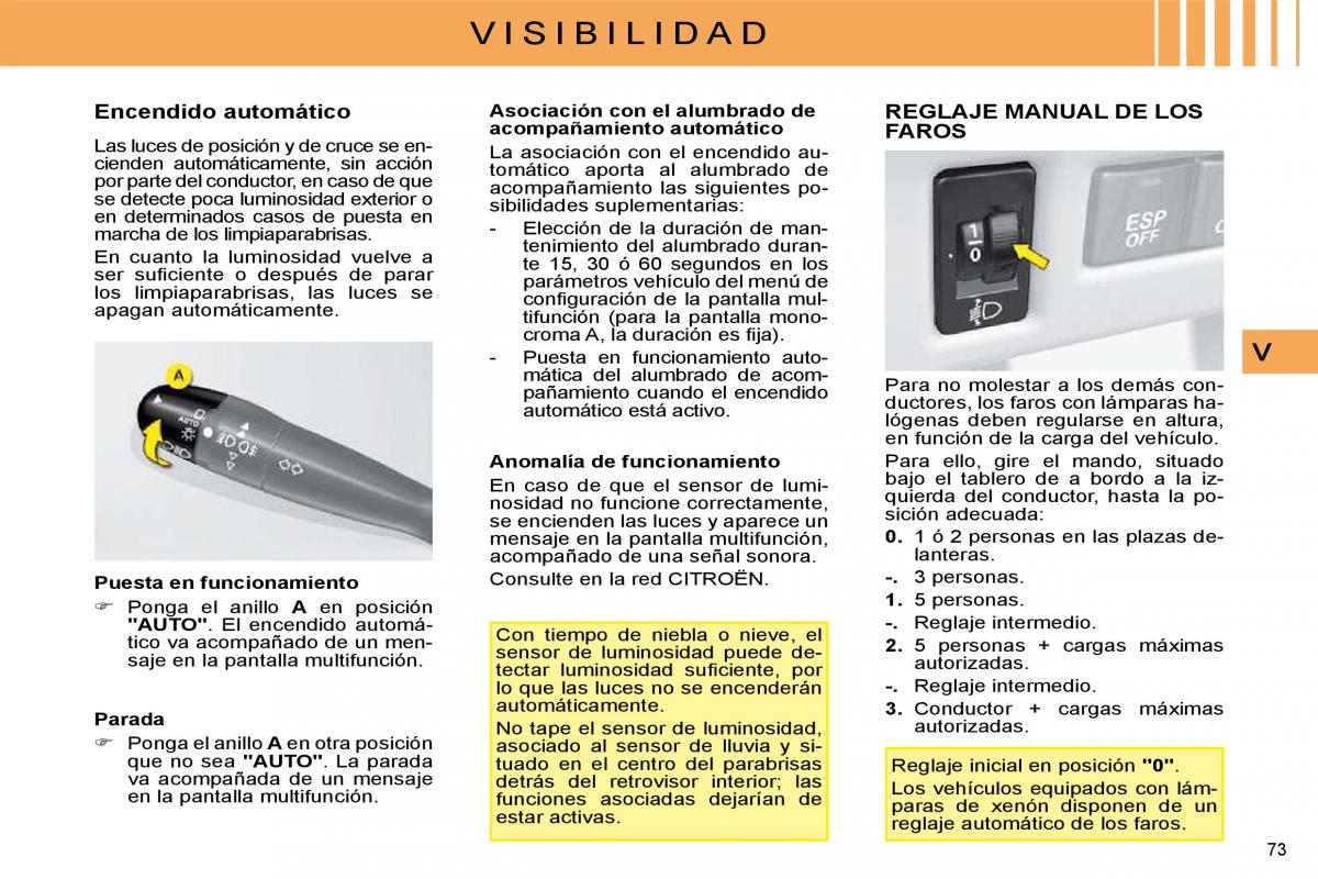 Citroen C4 I 1 owners manual manual del propietario / page 63