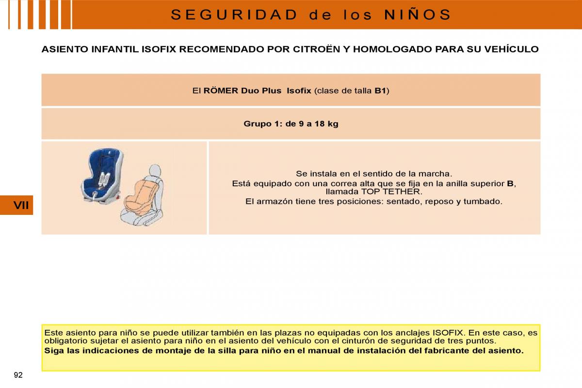 Citroen C4 I 1 owners manual manual del propietario / page 95