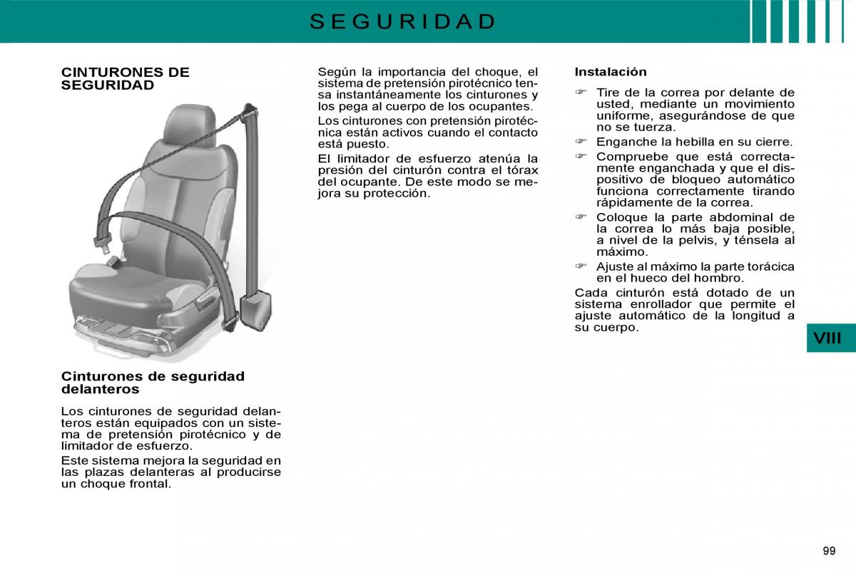 Citroen C4 I 1 owners manual manual del propietario / page 102