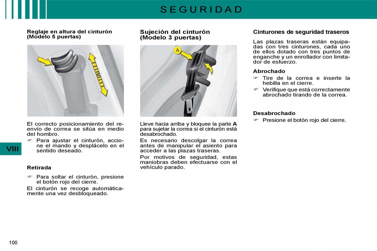 Citroen C4 I 1 owners manual manual del propietario / page 103