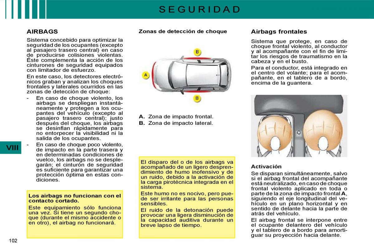 Citroen C4 I 1 owners manual manual del propietario / page 105