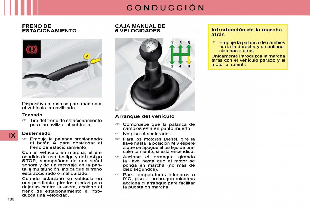 Citroen C4 I 1 owners manual manual del propietario / page 110