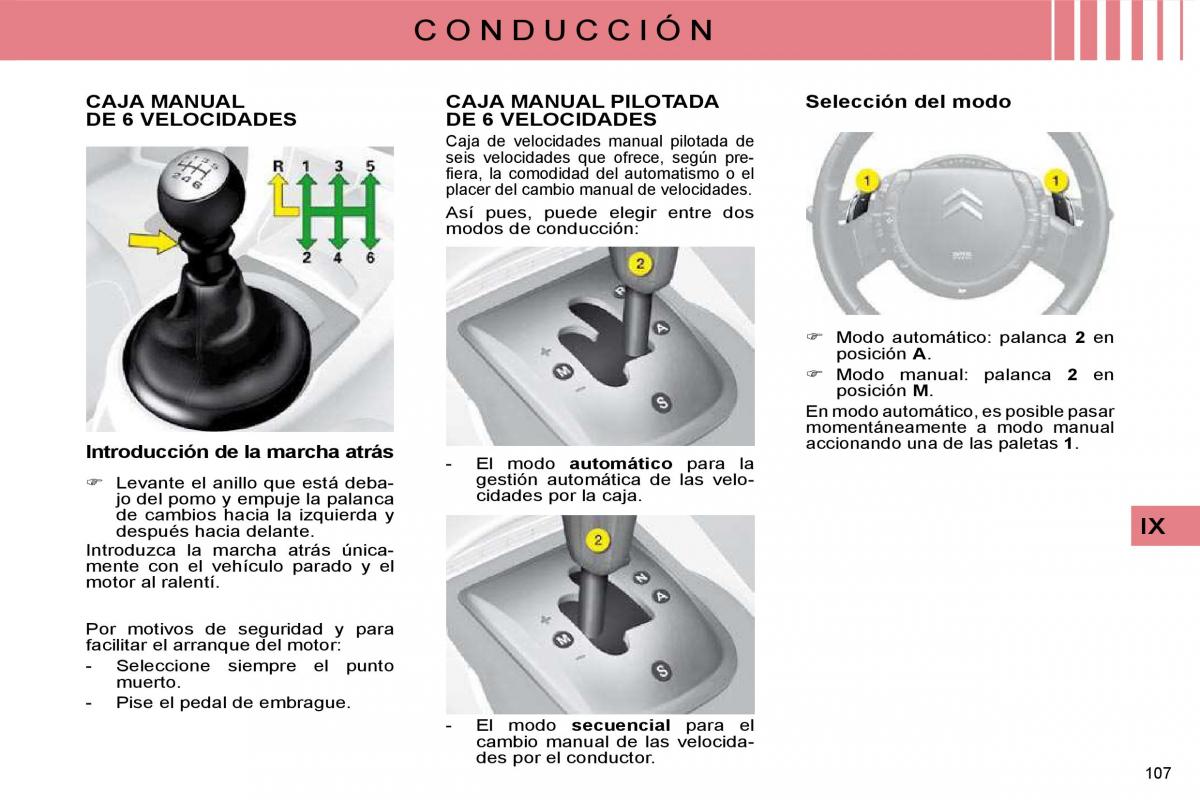 Citroen C4 I 1 owners manual manual del propietario / page 111