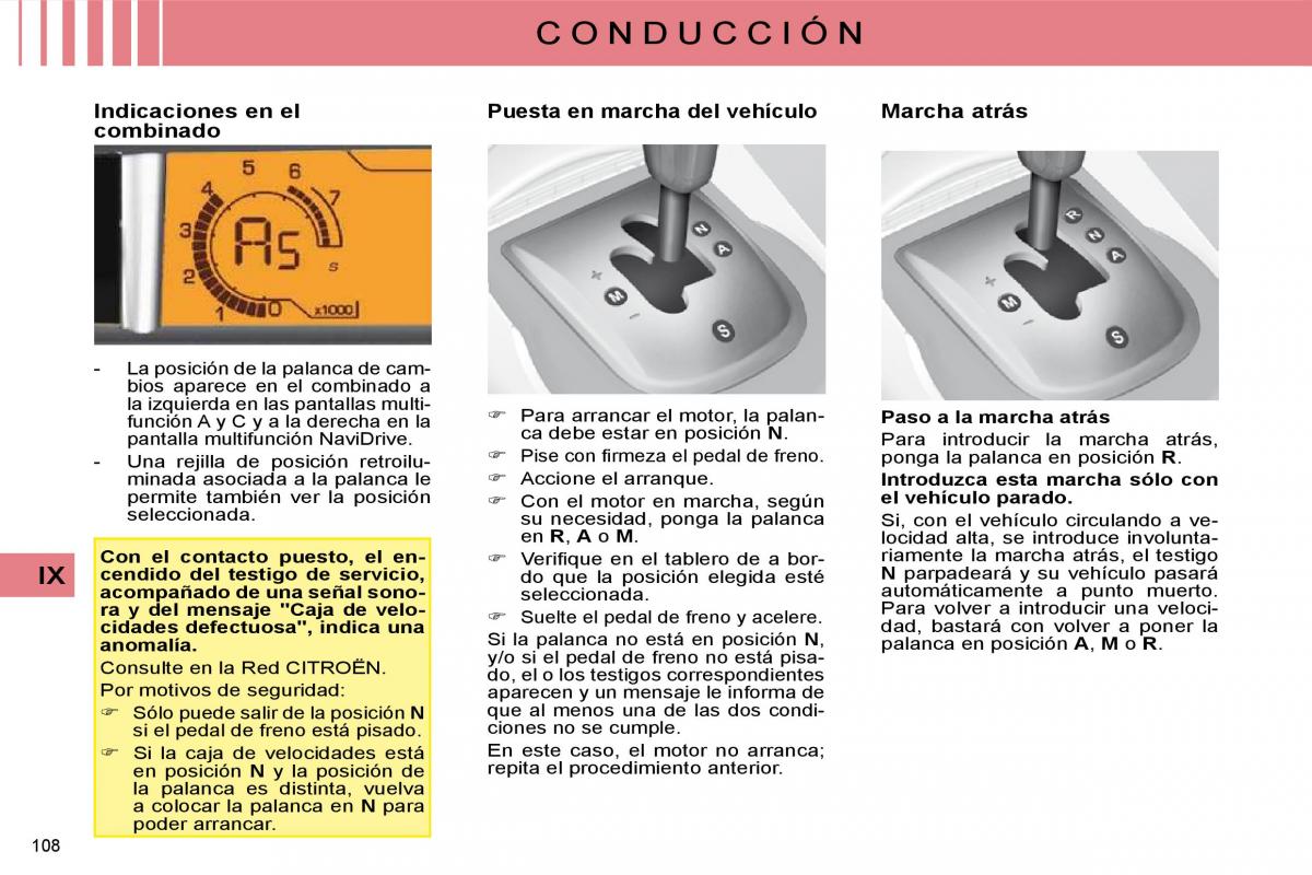 Citroen C4 I 1 owners manual manual del propietario / page 113