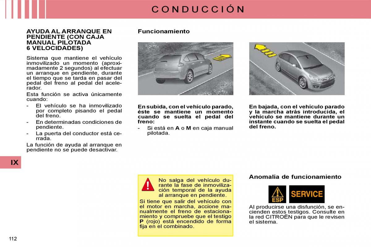 Citroen C4 I 1 owners manual manual del propietario / page 117