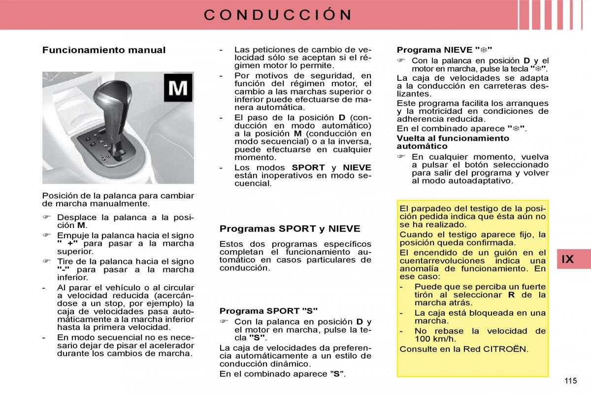 Citroen C4 I 1 owners manual manual del propietario / page 120