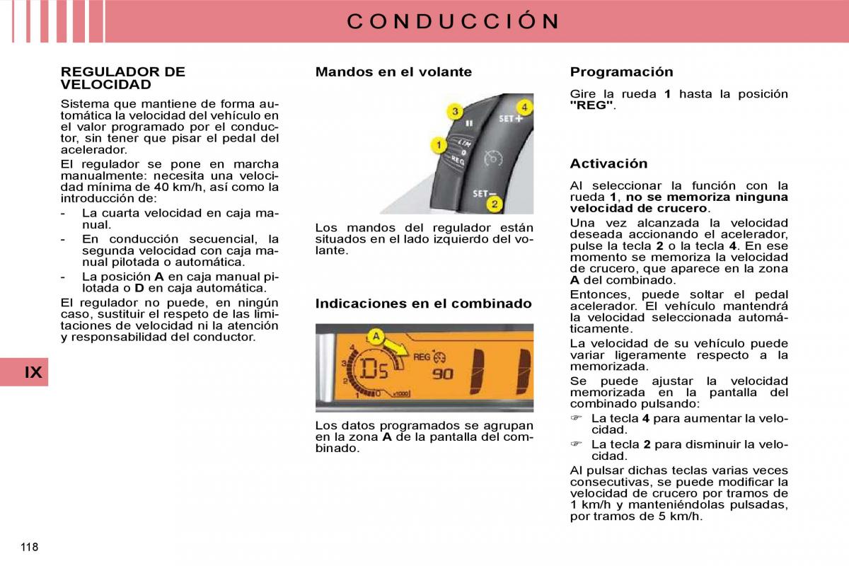 Citroen C4 I 1 owners manual manual del propietario / page 123