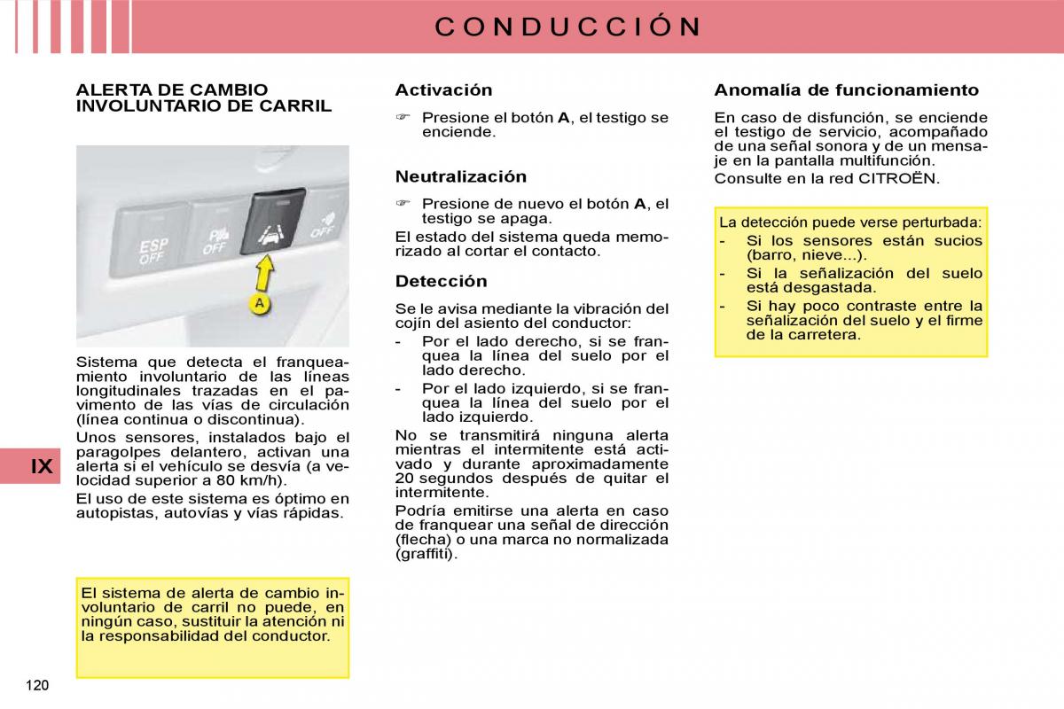 Citroen C4 I 1 owners manual manual del propietario / page 125