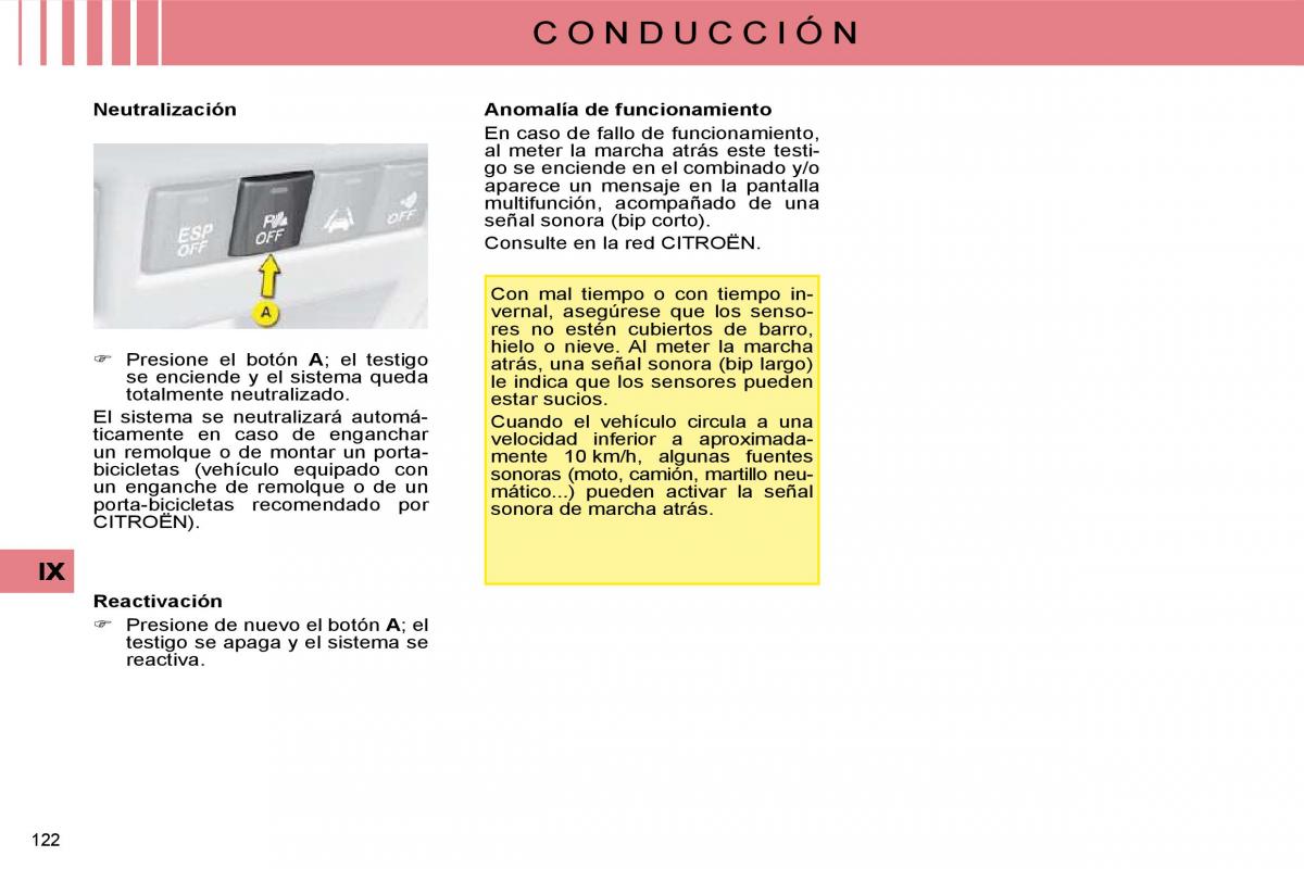 Citroen C4 I 1 owners manual manual del propietario / page 127