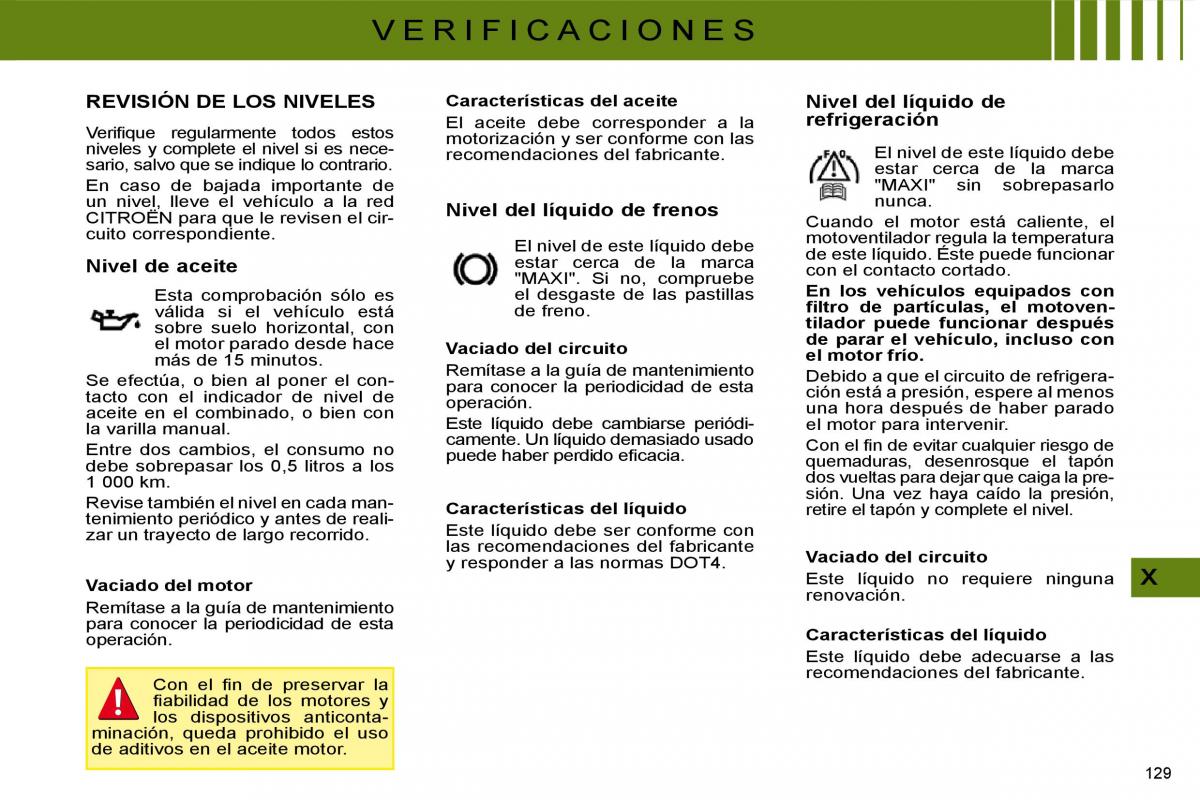 Citroen C4 I 1 owners manual manual del propietario / page 133