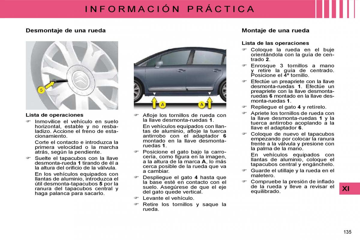 Citroen C4 I 1 owners manual manual del propietario / page 140