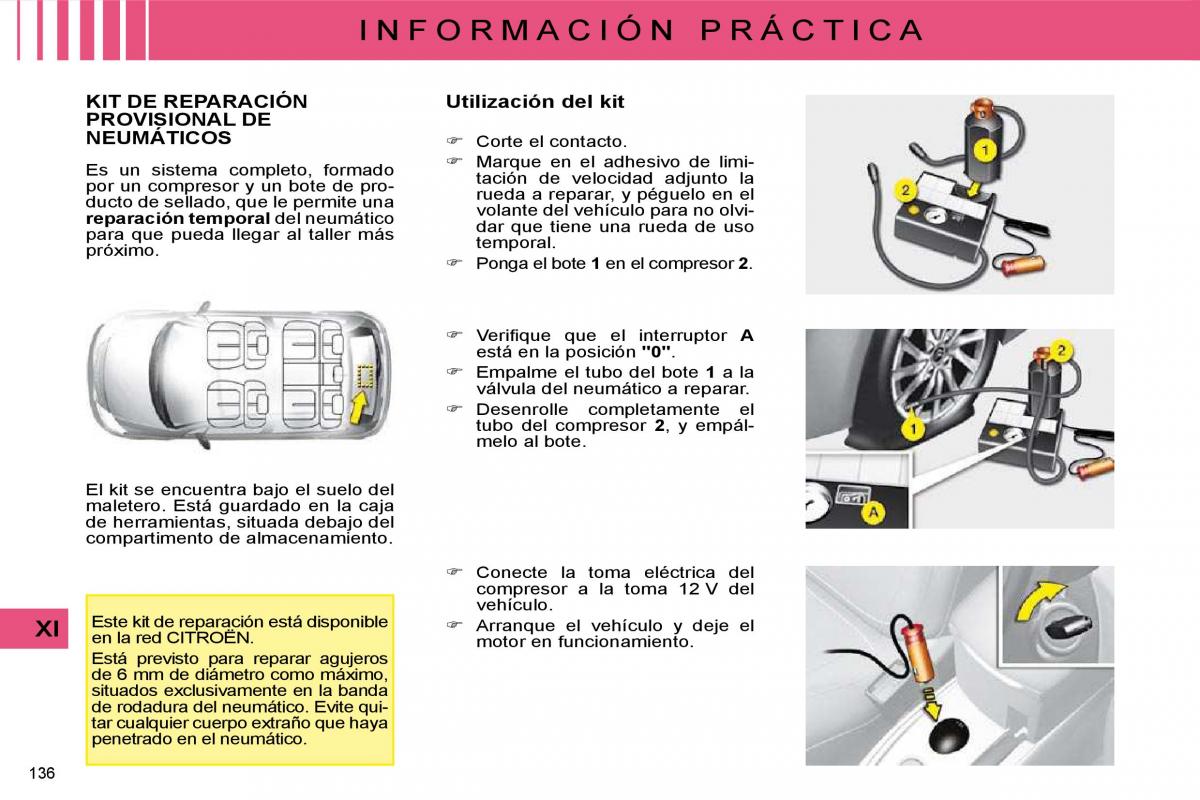 Citroen C4 I 1 owners manual manual del propietario / page 141