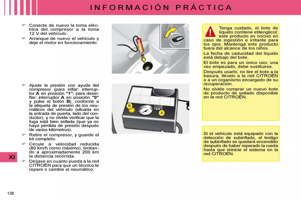 Citroen C4 I 1 owners manual manual del propietario / page 143