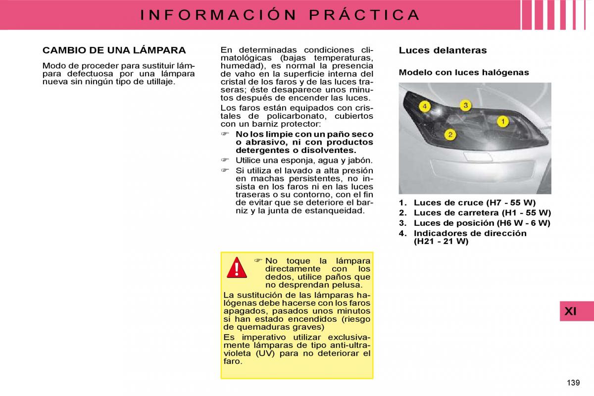 Citroen C4 I 1 owners manual manual del propietario / page 144