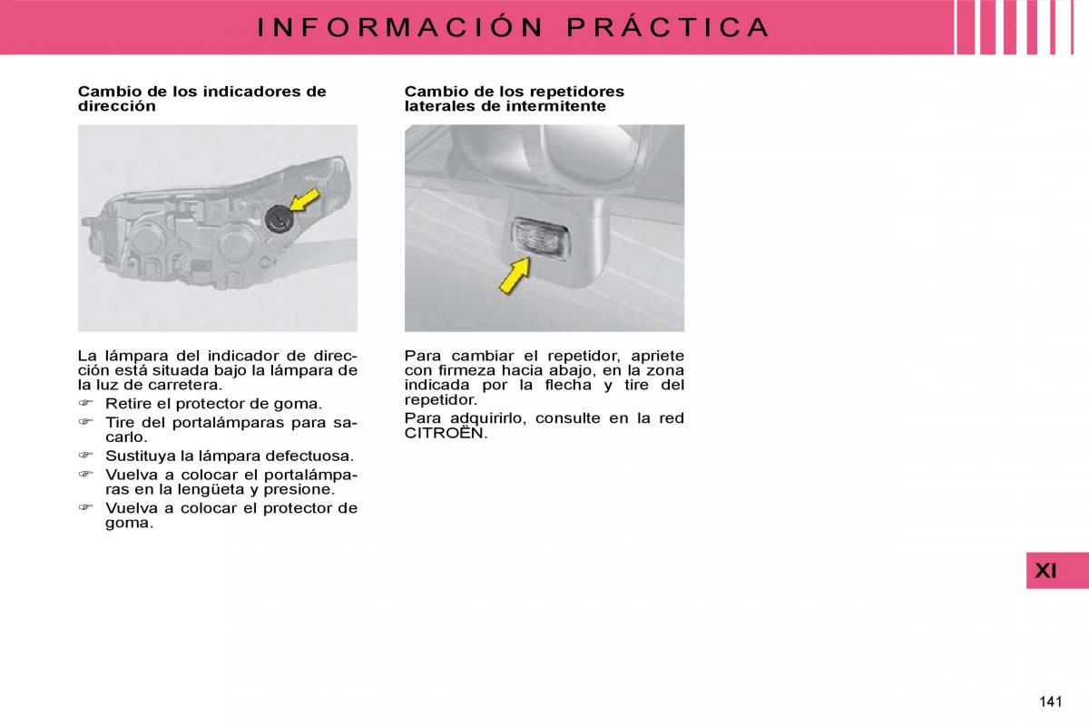 Citroen C4 I 1 owners manual manual del propietario / page 146