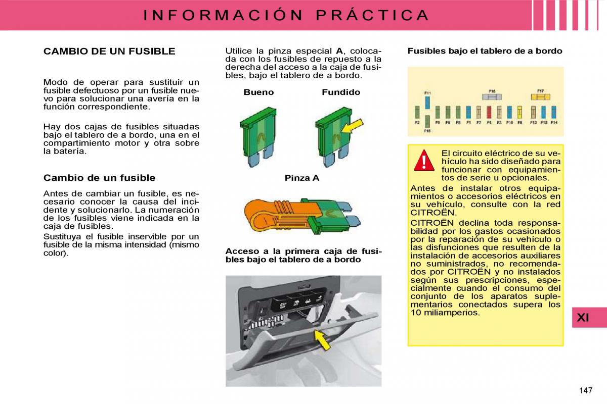 Citroen C4 I 1 owners manual manual del propietario / page 152