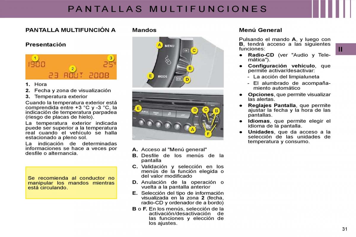 Citroen C4 I 1 owners manual manual del propietario / page 16