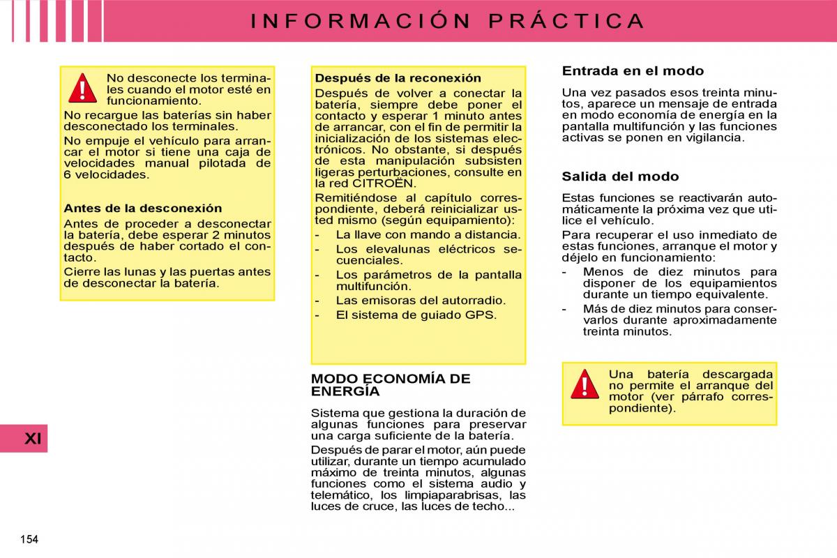 Citroen C4 I 1 owners manual manual del propietario / page 160