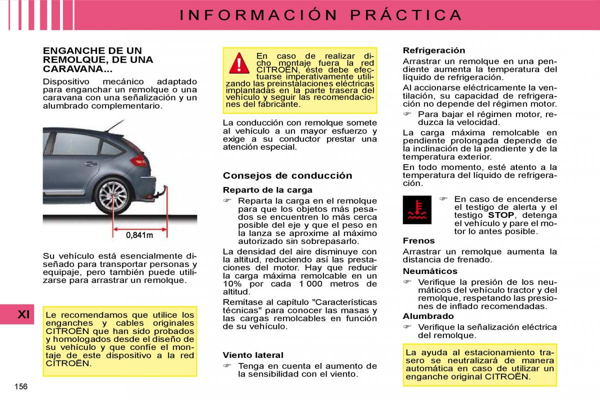 Citroen C4 I 1 owners manual manual del propietario / page 163