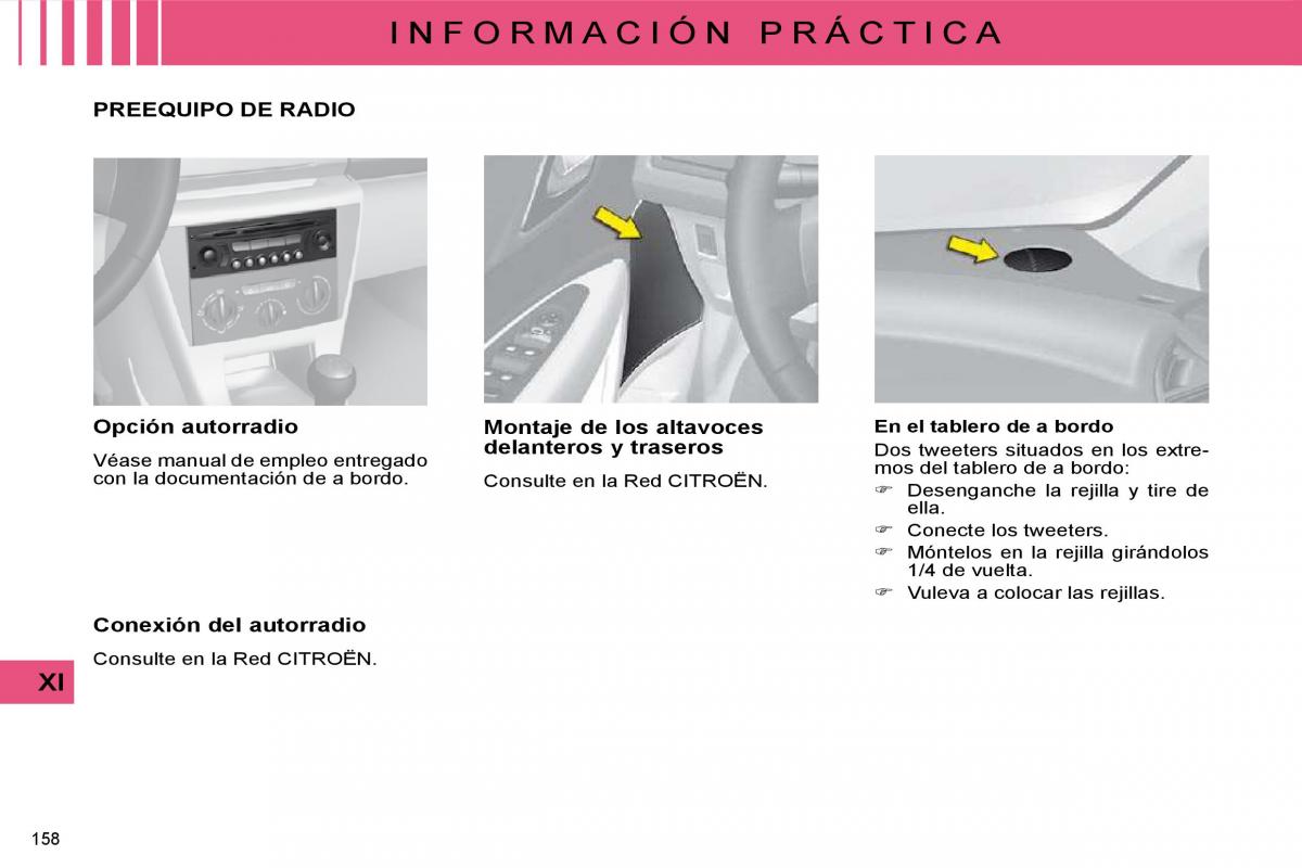 Citroen C4 I 1 owners manual manual del propietario / page 165