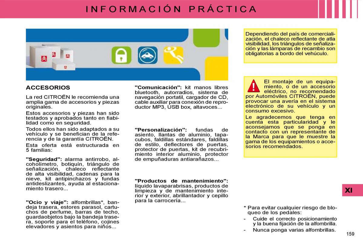 Citroen C4 I 1 owners manual manual del propietario / page 166