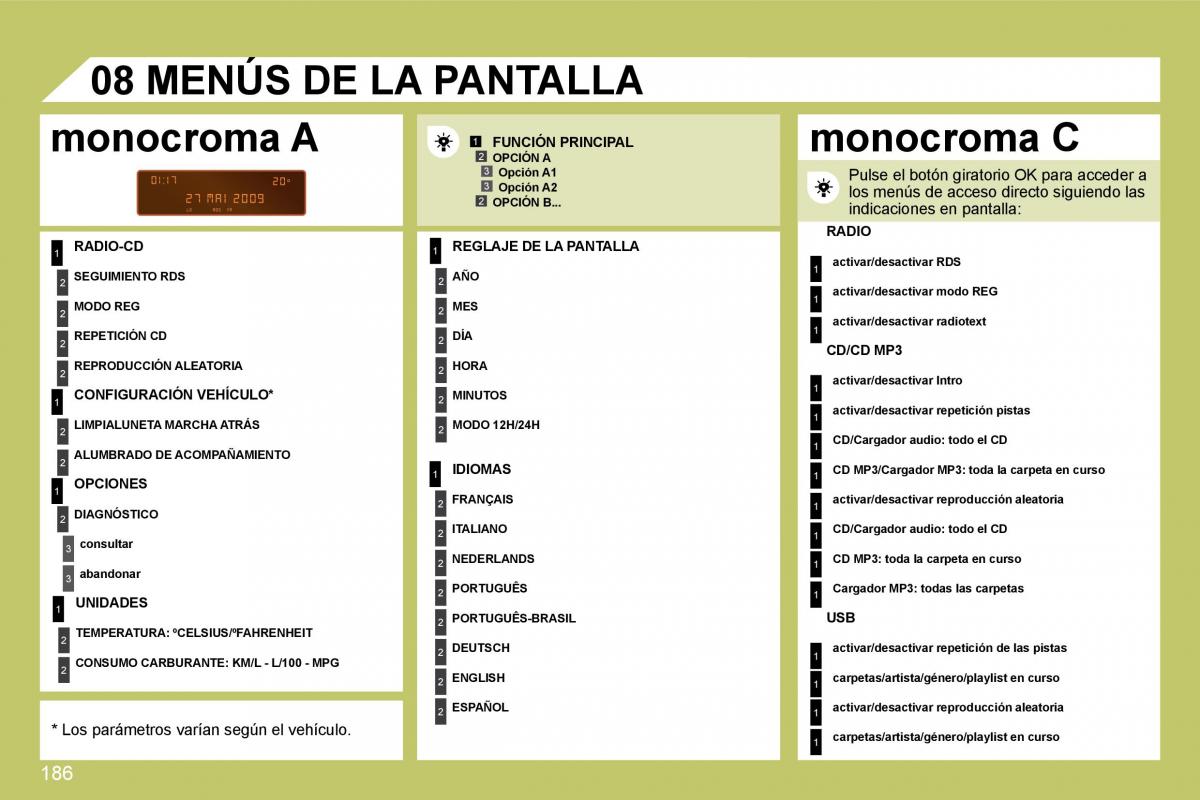 Citroen C4 I 1 owners manual manual del propietario / page 193