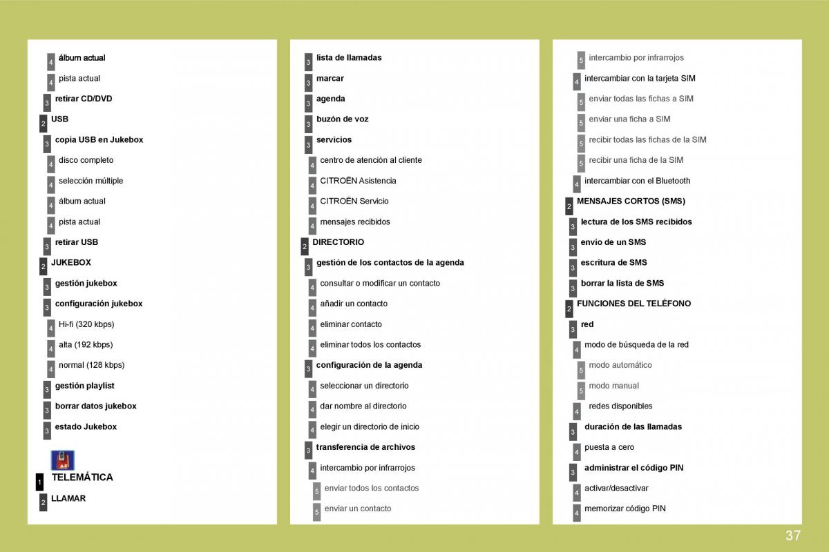 Citroen C4 I 1 owners manual manual del propietario / page 233