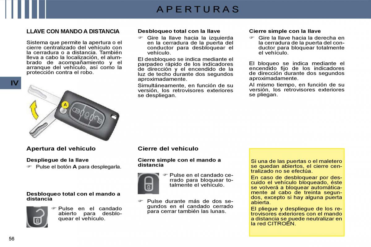 Citroen C4 I 1 owners manual manual del propietario / page 43