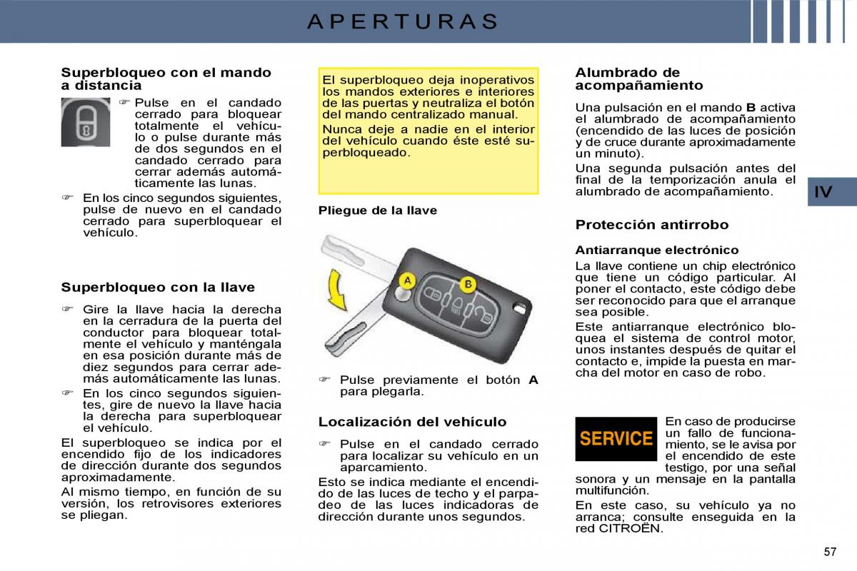 Citroen C4 I 1 owners manual manual del propietario / page 44