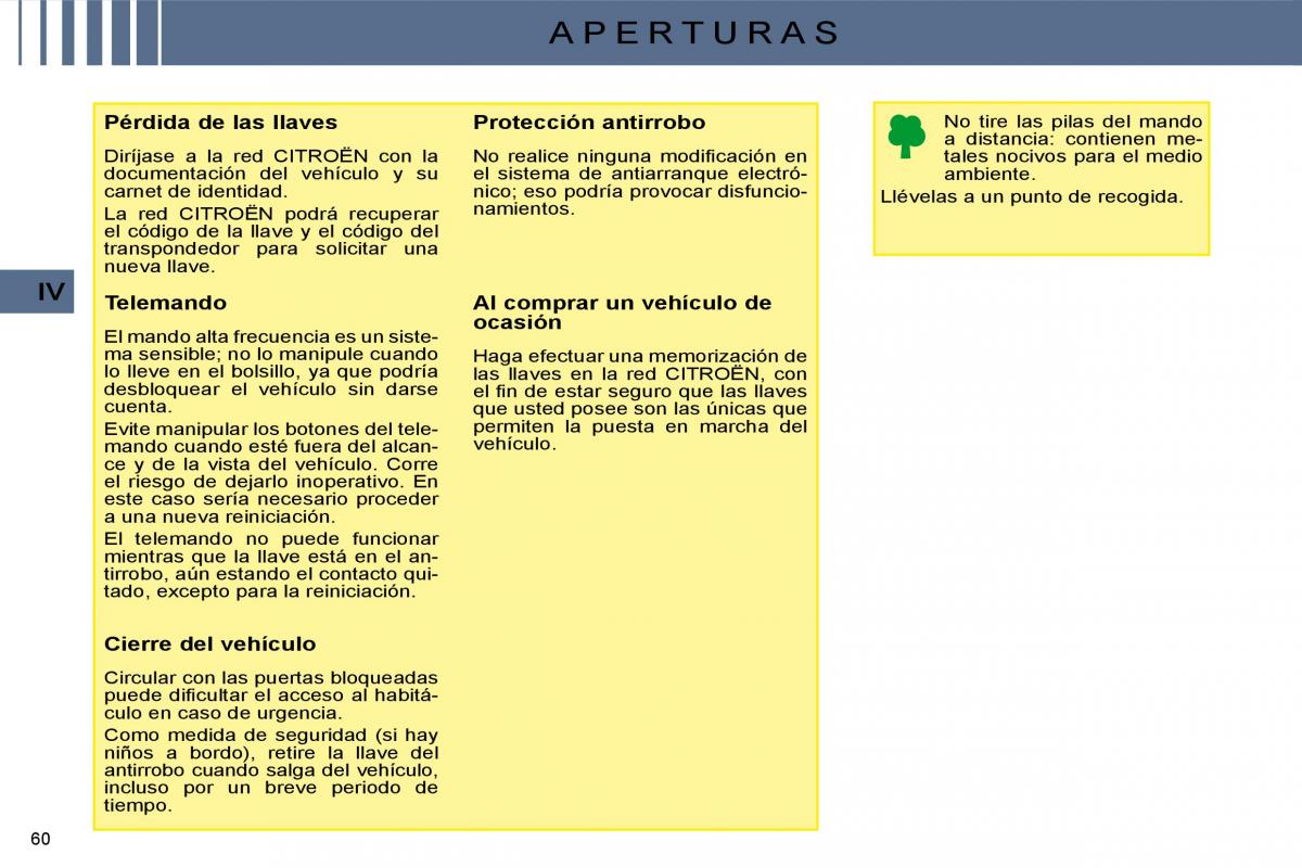 Citroen C4 I 1 owners manual manual del propietario / page 47