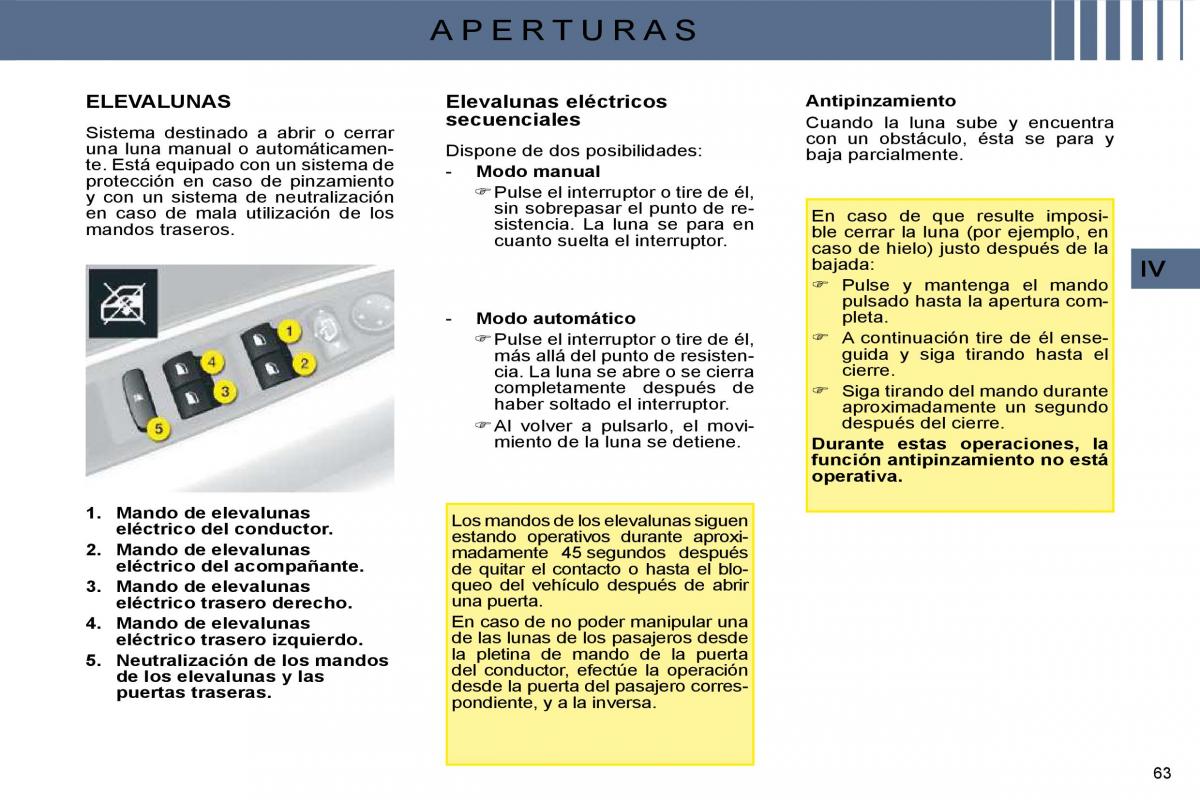 Citroen C4 I 1 owners manual manual del propietario / page 53