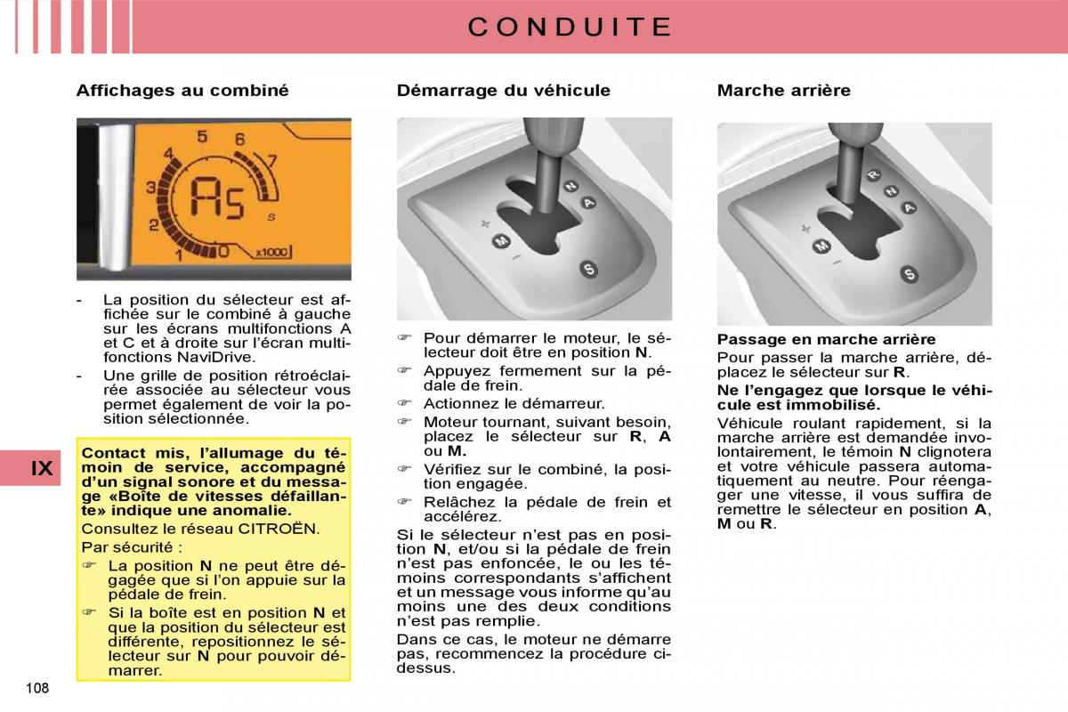 Citroen C4 I 1 owners manual manuel du proprietaire / page 98