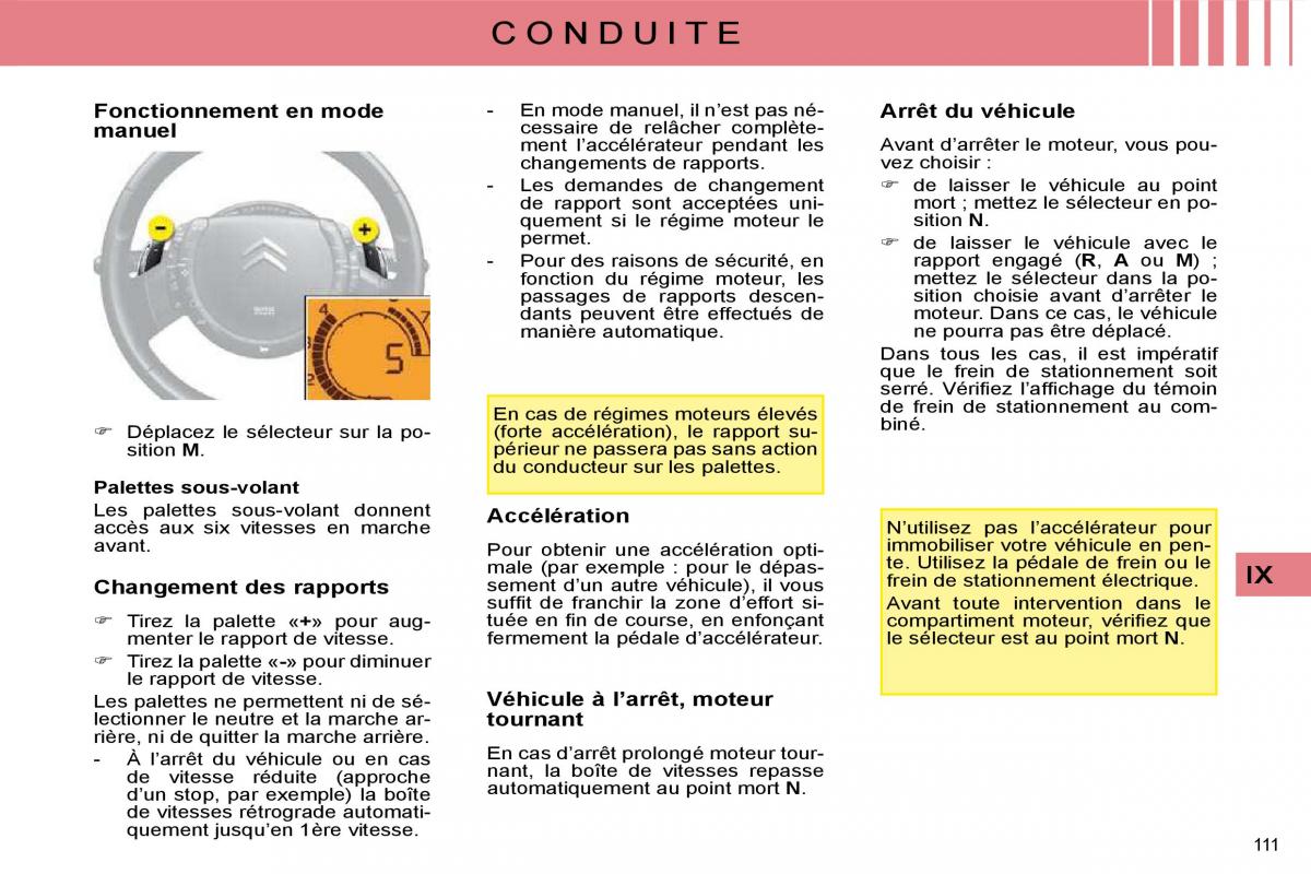 Citroen C4 I 1 owners manual manuel du proprietaire / page 101