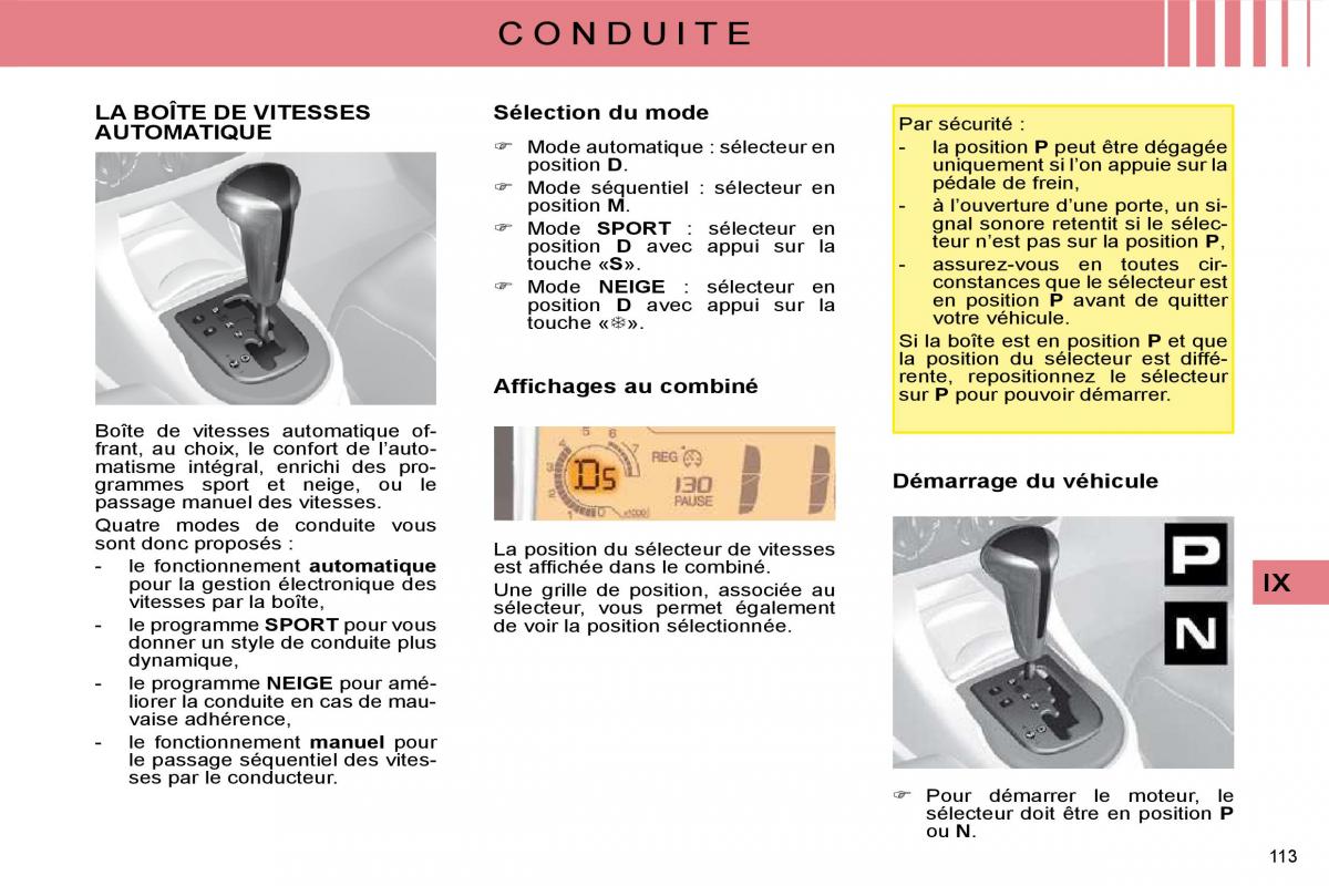 Citroen C4 I 1 owners manual manuel du proprietaire / page 103