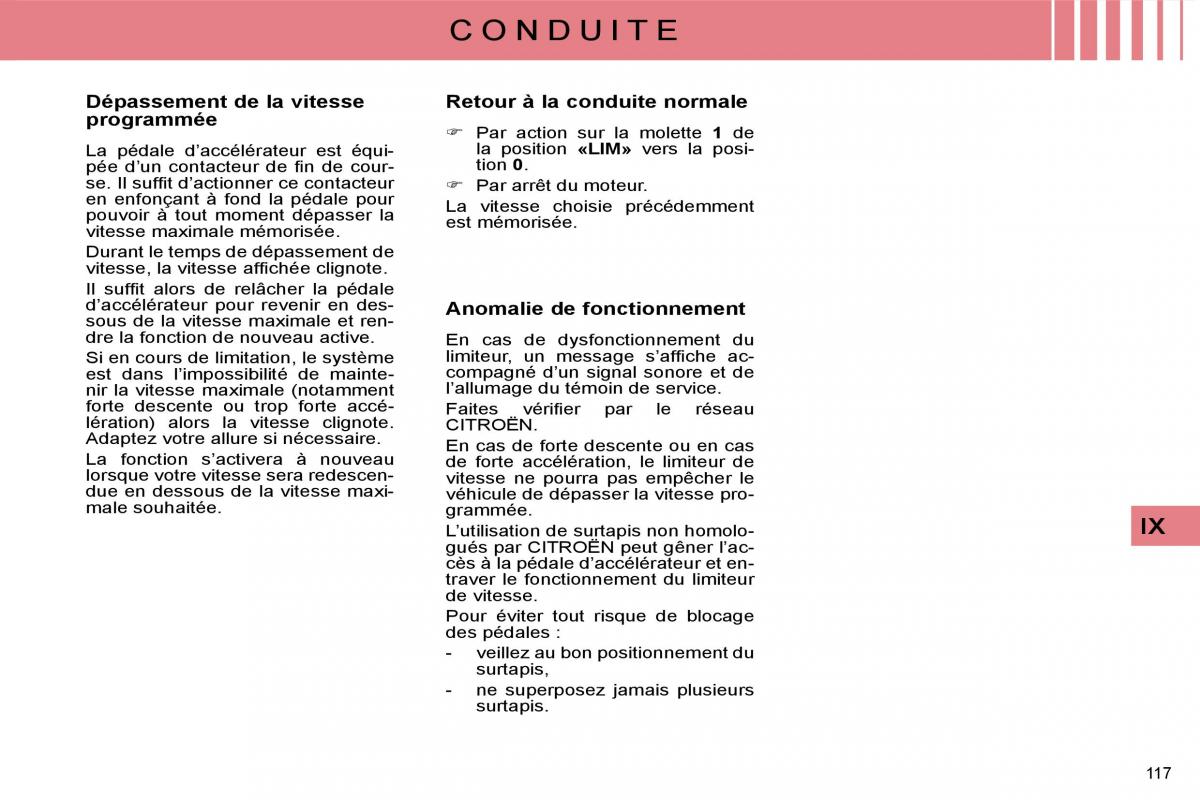 Citroen C4 I 1 owners manual manuel du proprietaire / page 107