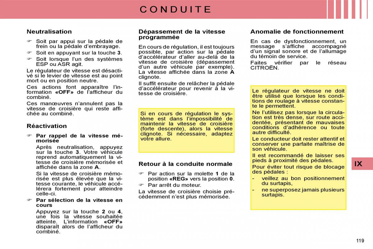 Citroen C4 I 1 owners manual manuel du proprietaire / page 109