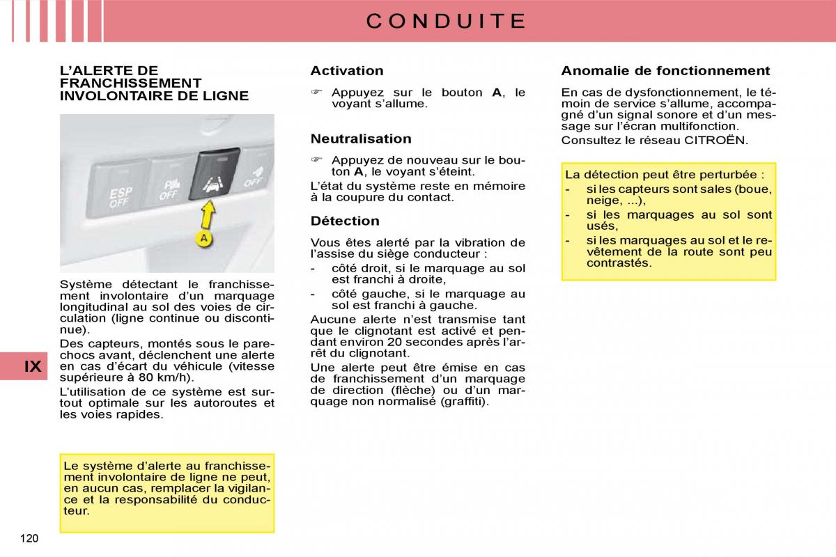 Citroen C4 I 1 owners manual manuel du proprietaire / page 110