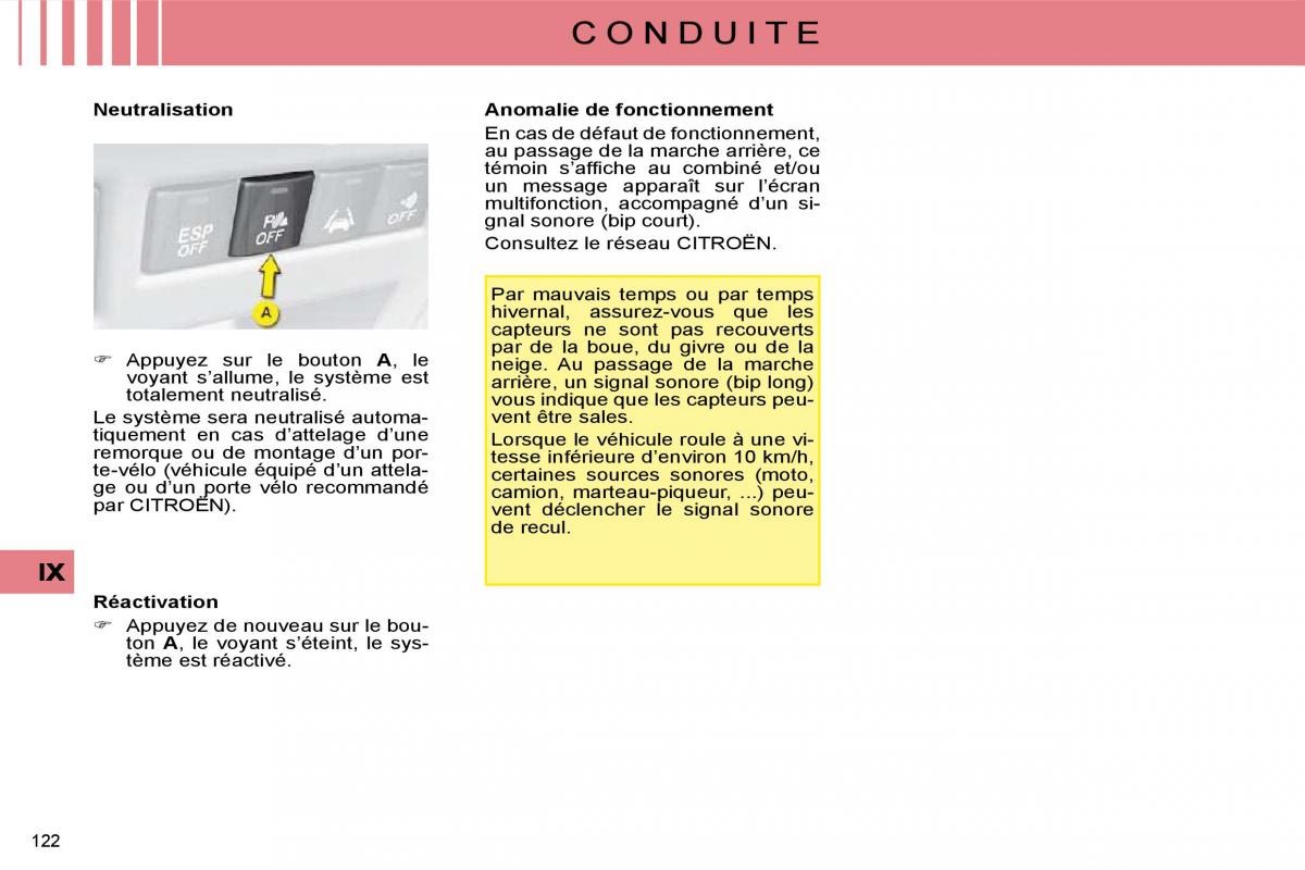 Citroen C4 I 1 owners manual manuel du proprietaire / page 112