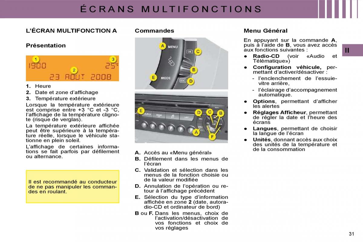 Citroen C4 I 1 owners manual manuel du proprietaire / page 13