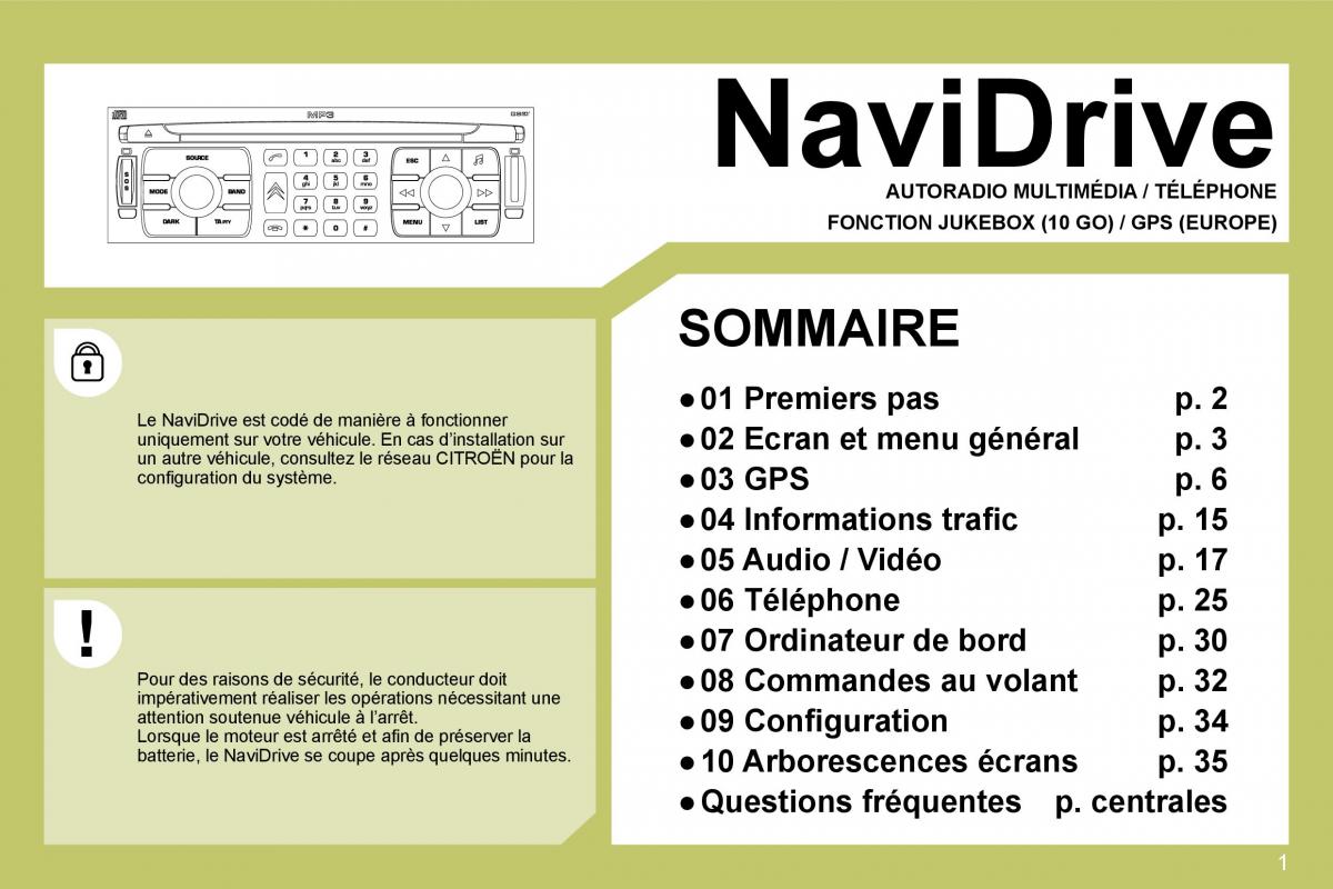 Citroen C4 I 1 owners manual manuel du proprietaire / page 179