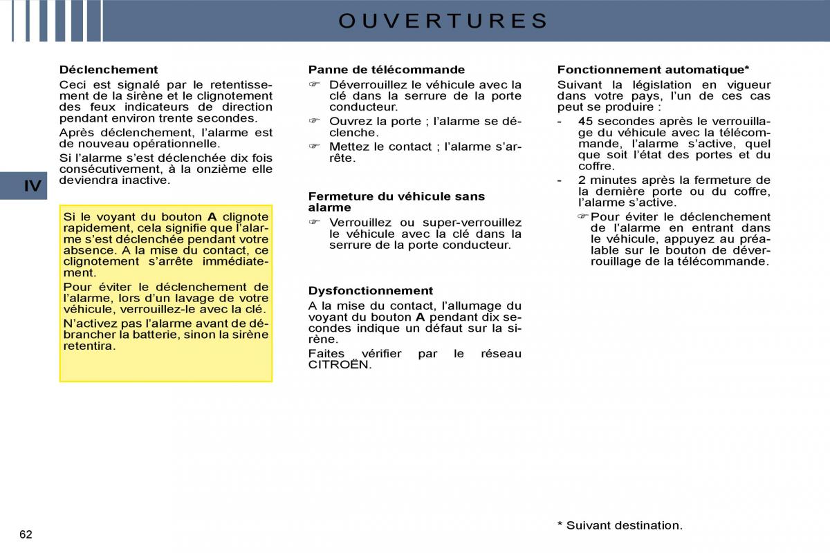 Citroen C4 I 1 owners manual manuel du proprietaire / page 46