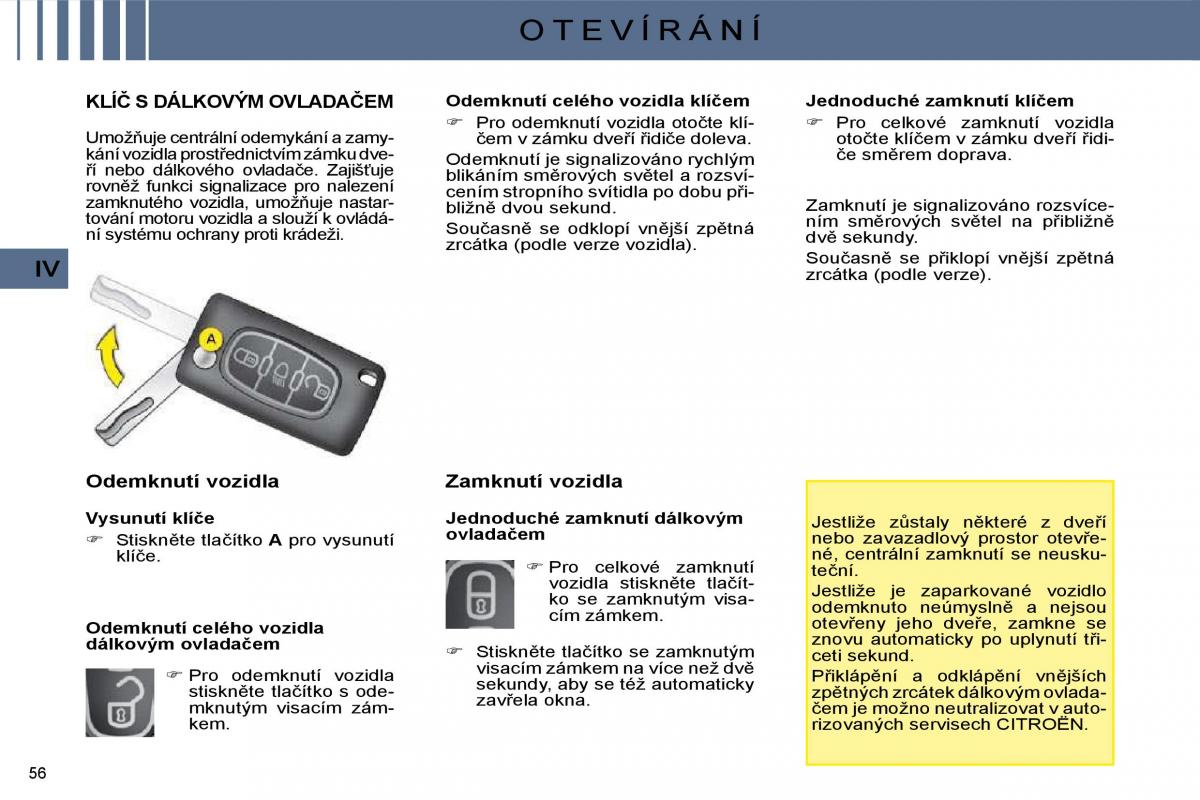 Citroen C4 I 1 owners manual navod k obsludze / page 43