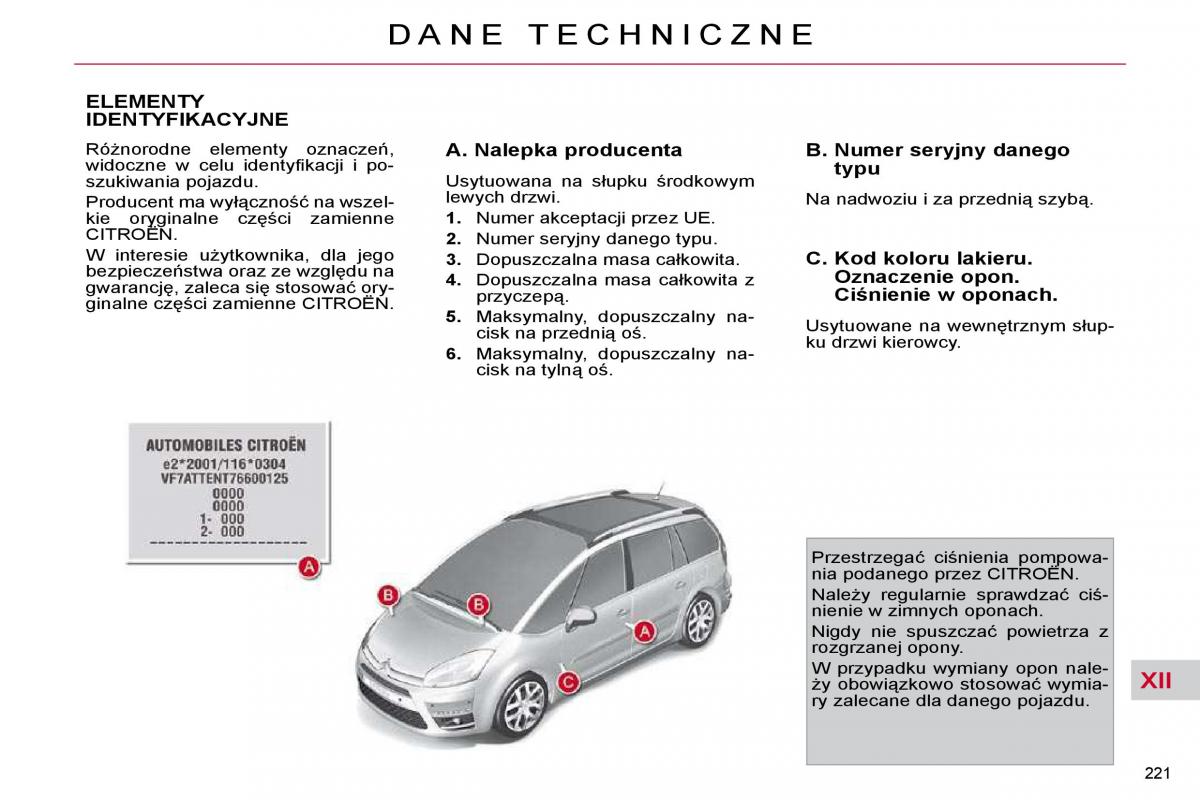 Citroen C4 Picasso I 1 instrukcja obslugi / page 250