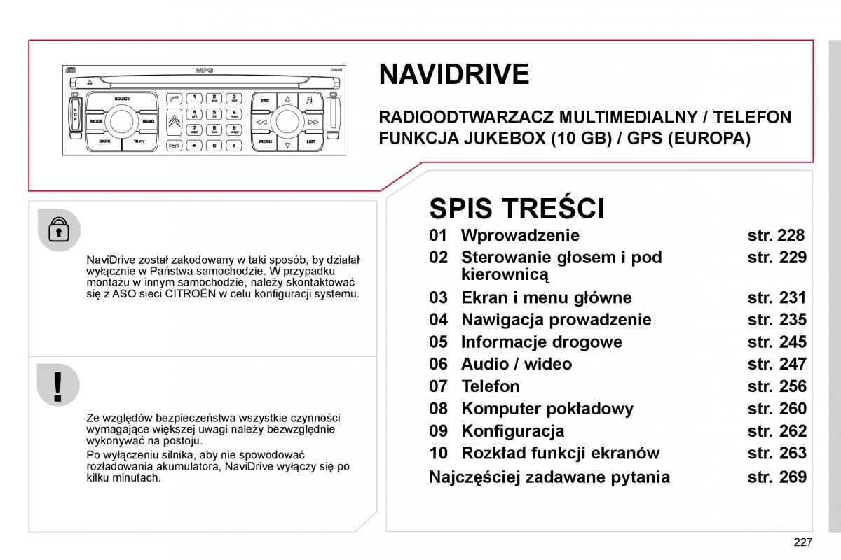 Citroen C4 Picasso I 1 instrukcja obslugi / page 253