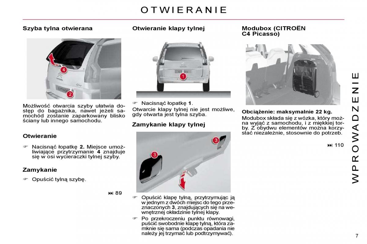 Citroen C4 Picasso I 1 instrukcja obslugi / page 4