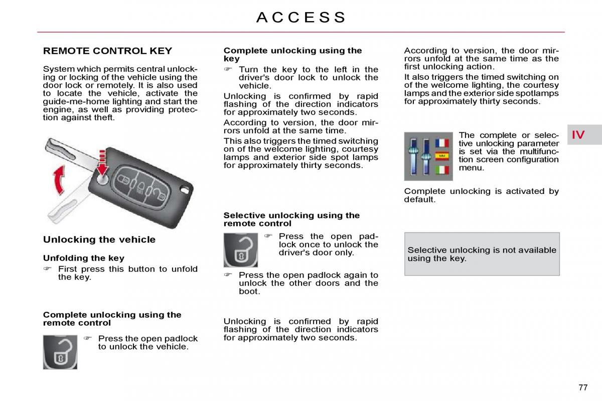 Citroen C4 Picasso I 1 owners manual / page 78