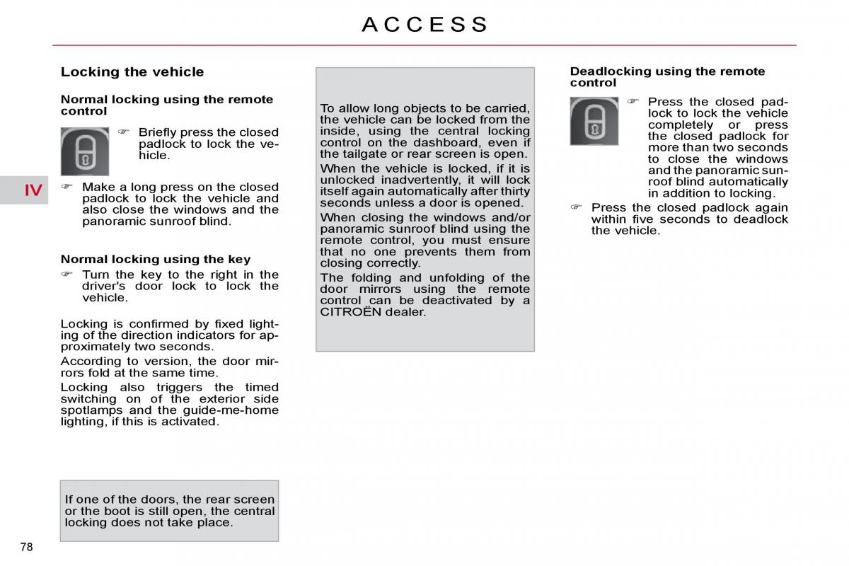 Citroen C4 Picasso I 1 owners manual / page 79