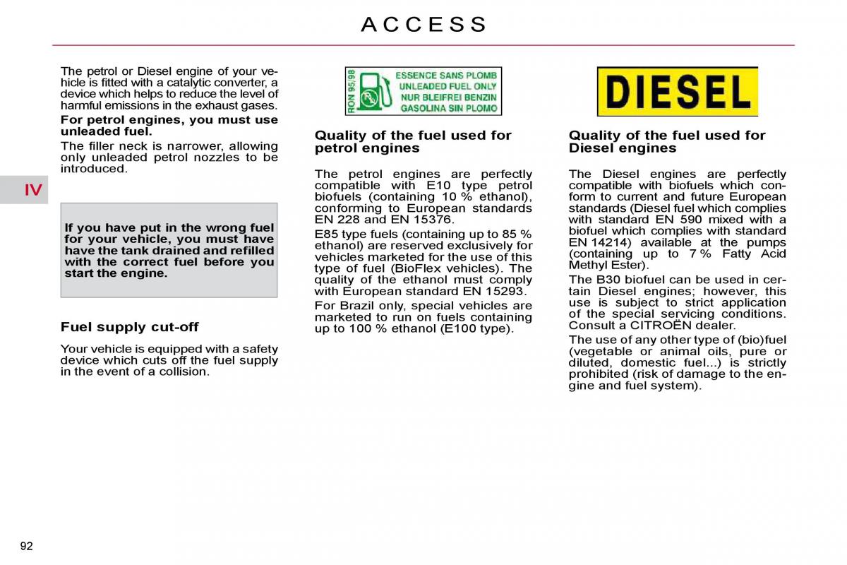 Citroen C4 Picasso I 1 owners manual / page 98